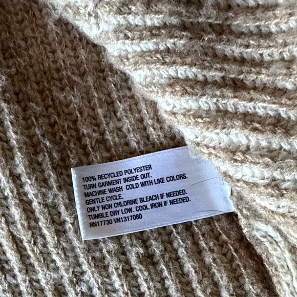 Ava & Viv Cozy Cream Striped Cardigan Sweater - Picture 2 of 5